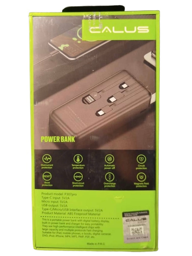 پاوربانک ۳۰۰۰۰ میلی امپر کالوس مدل P307 pro