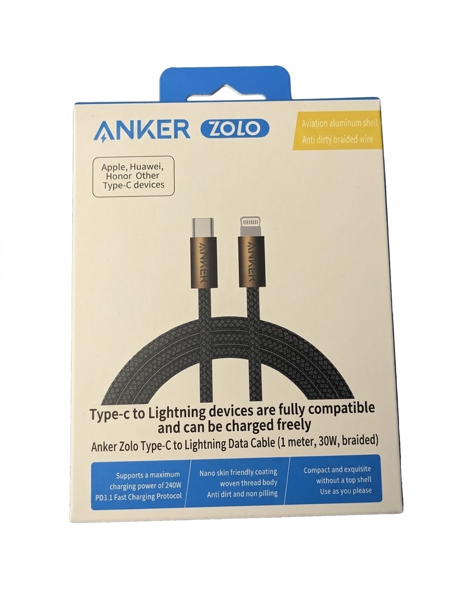 کابل تایپ سی به لایتنینگ انکر مدل Anker A8060 usb-c to lightening به طول ۱ متر اصل